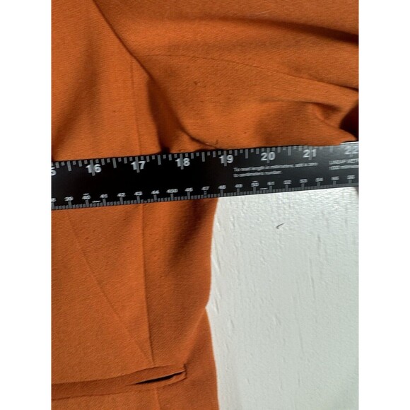 The Limited Rust Orange 1 Button Blazer Suit Jacket Women's size L Zipper Pocket - Picture 8 of 9
